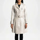 off white long leather coat women