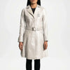 off white long leather coat women