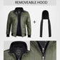 Genuine leather bomber jacket for men with zipper closure