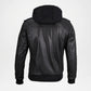 mens black leather bomber jacket