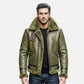 mens olive green shearling aviator jacket