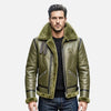 mens olive green shearling aviator jacket
