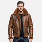 mens brown shearling aviator jacket