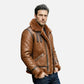 raf style brown leather jacket men