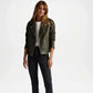 olive green moto jacket women leather
