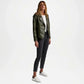 womens olive green biker leather jacket