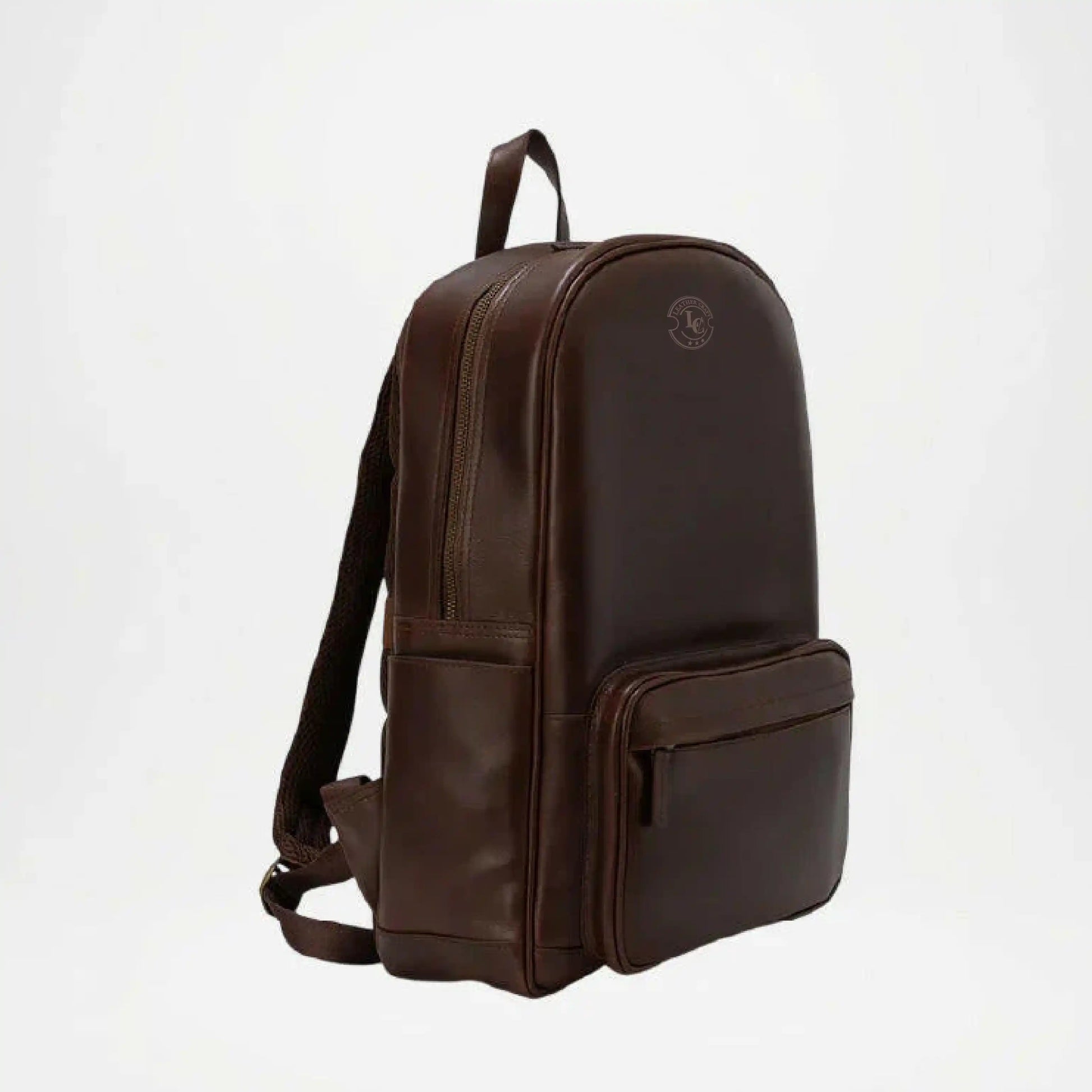 dark Brown Leather Backpack for Men