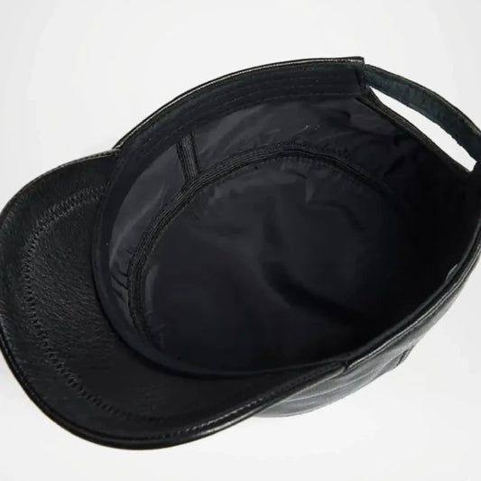 Military Style Leather Hat For Mens