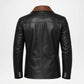 Back view Of Quilted Leather Trench Coat Men