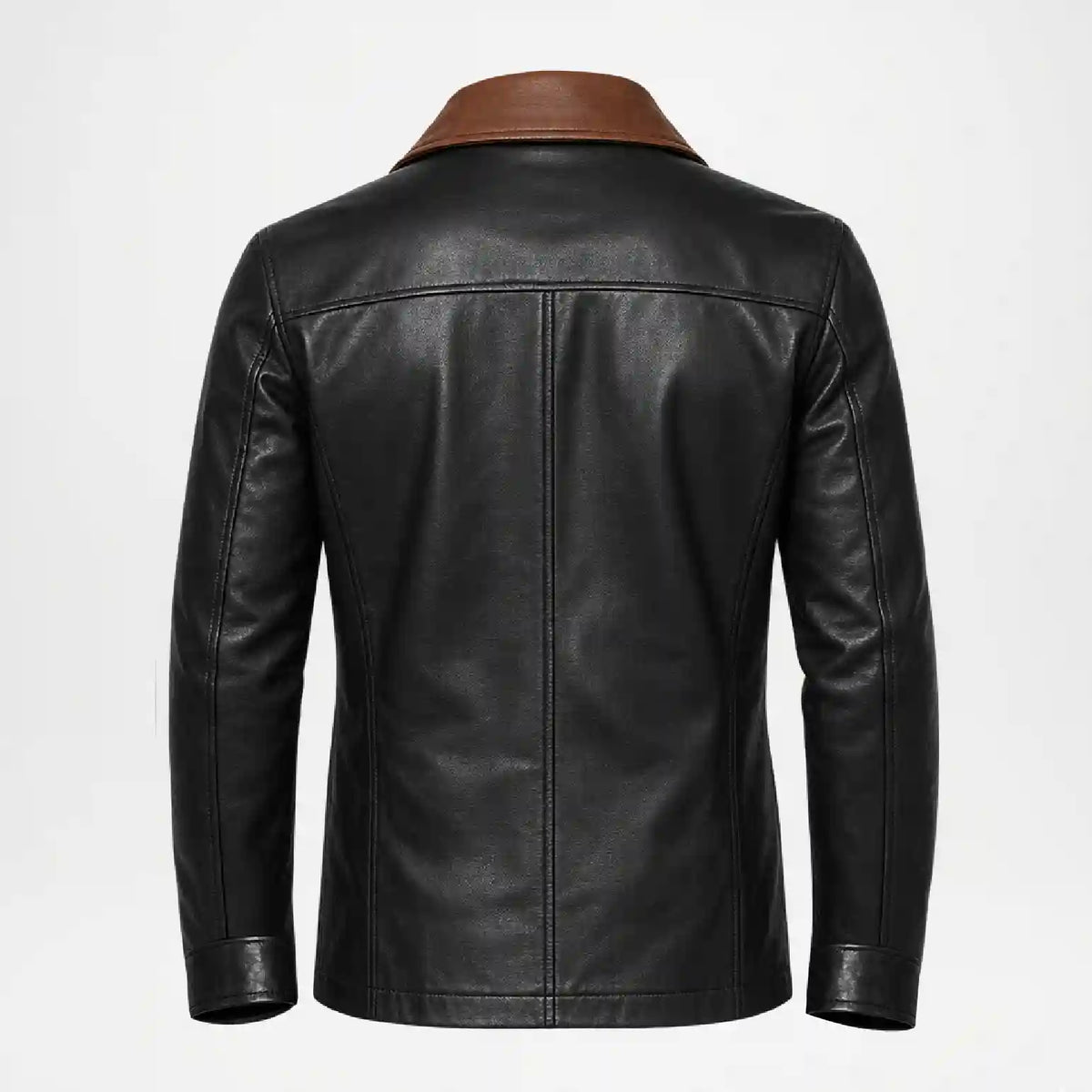 Back view Of Quilted Leather Trench Coat Men