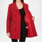 red double breasted wool coat women