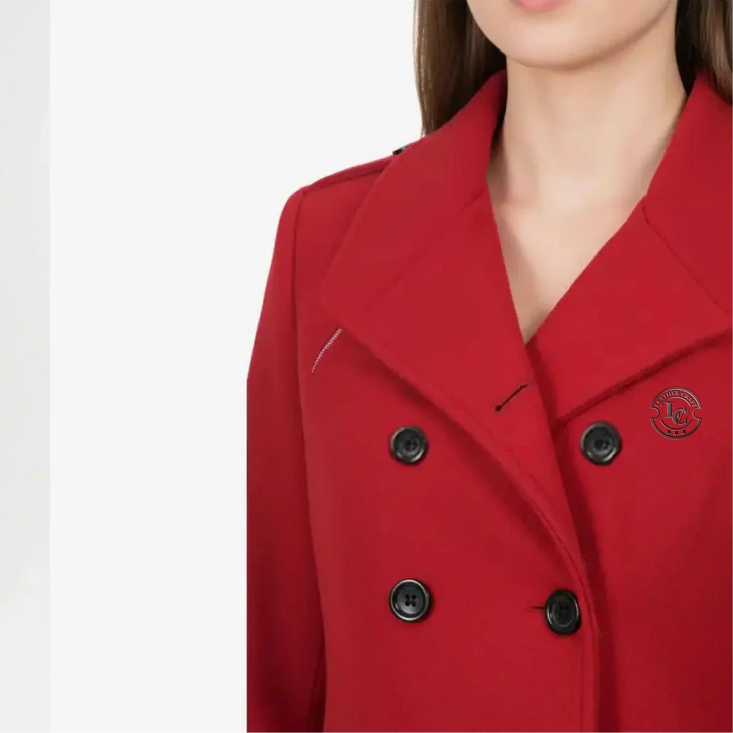 red wool peacoat women classic style