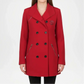 womens red wool peacoat double breasted