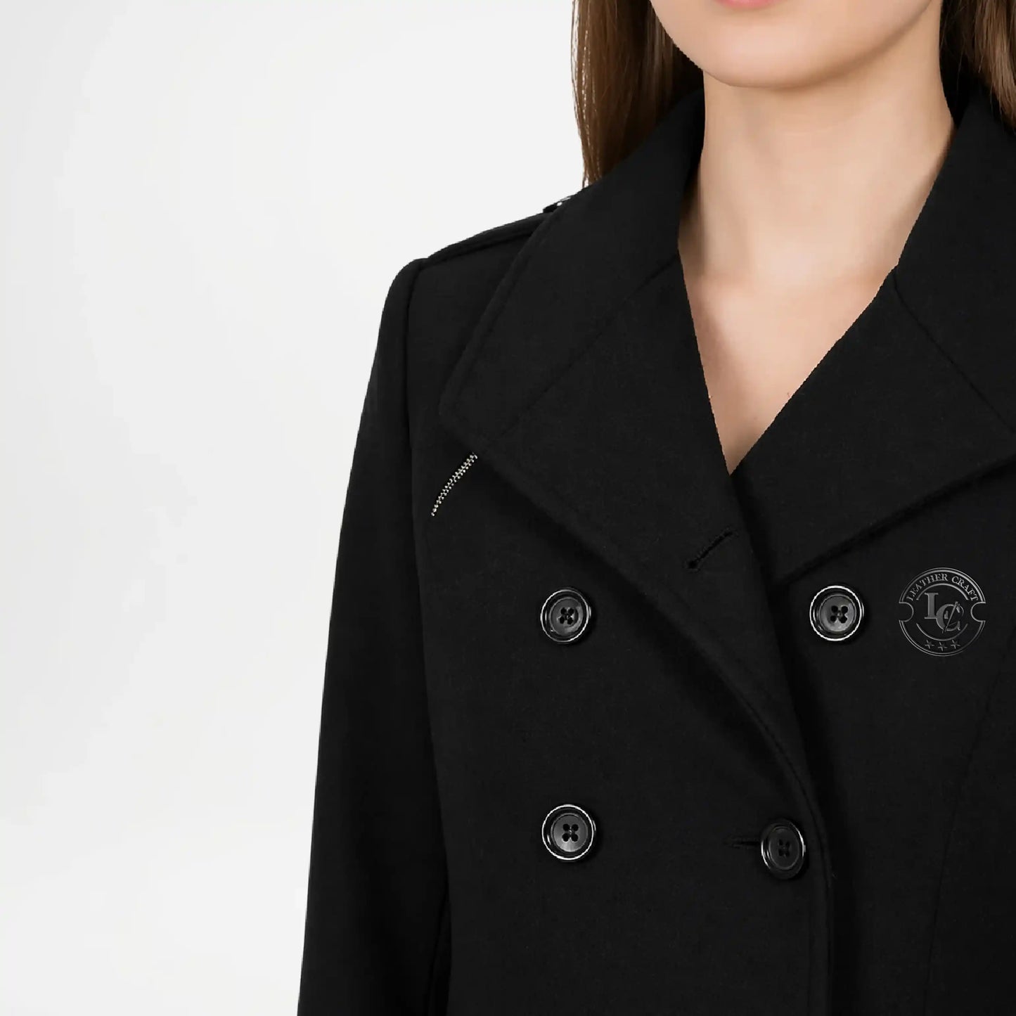 Black Wool Peacoat 