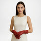red leather driving gloves women
