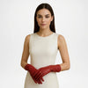 red leather driving gloves women
