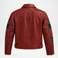 Back view off Red Leather Jacket Halloween Style