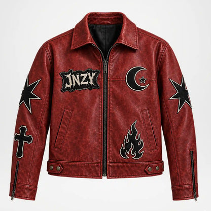 Red Leather Jacket Halloween Style