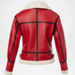 womens red winter leather jacket