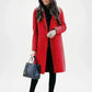 womens red long wool coat
