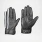 Men’s Black Leather Gloves pair With White Stripe 