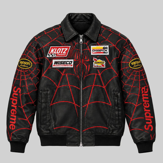 Spider Web Leather Jacket