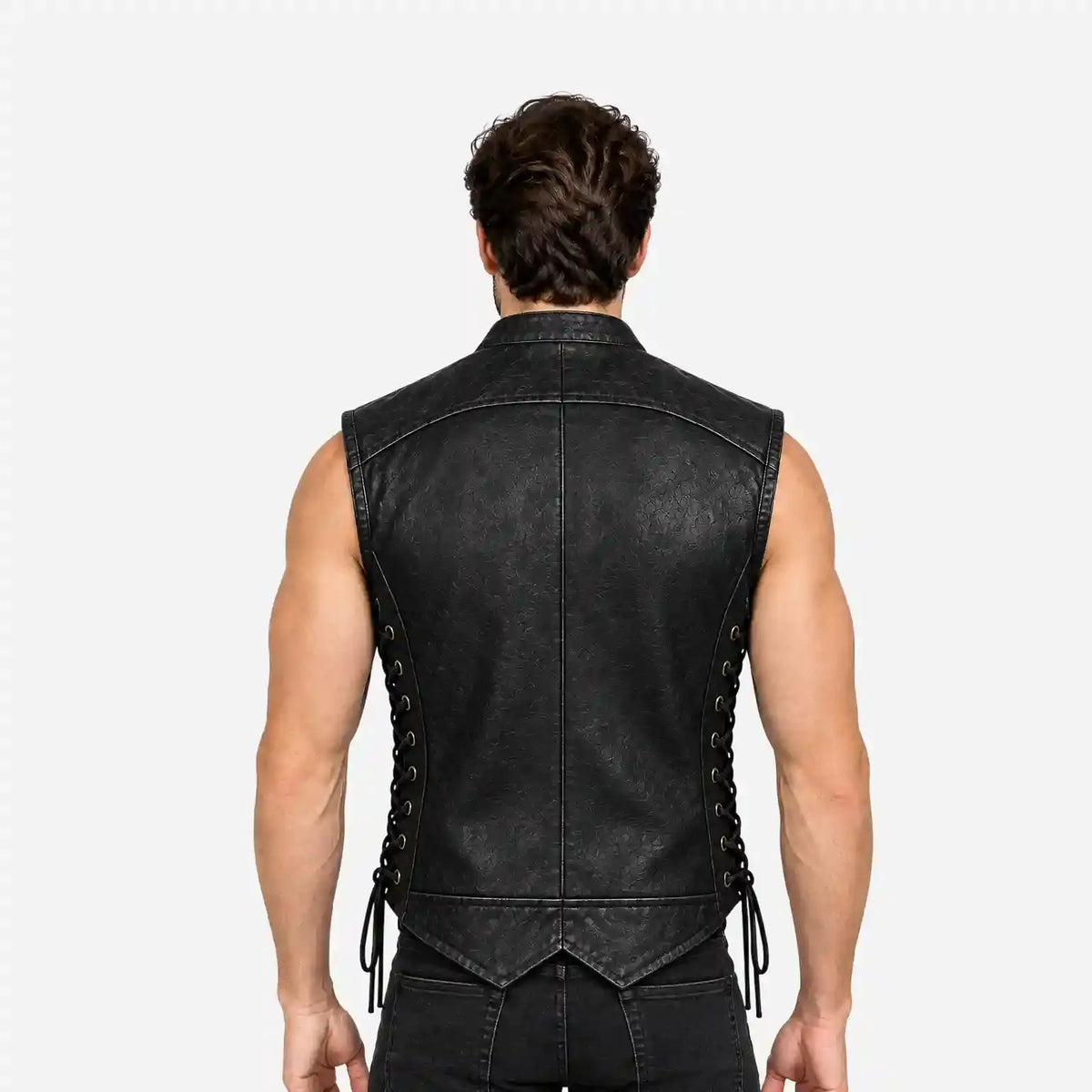 Steampunk Leather Vest back view