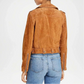 tan brown suede leather jacket women