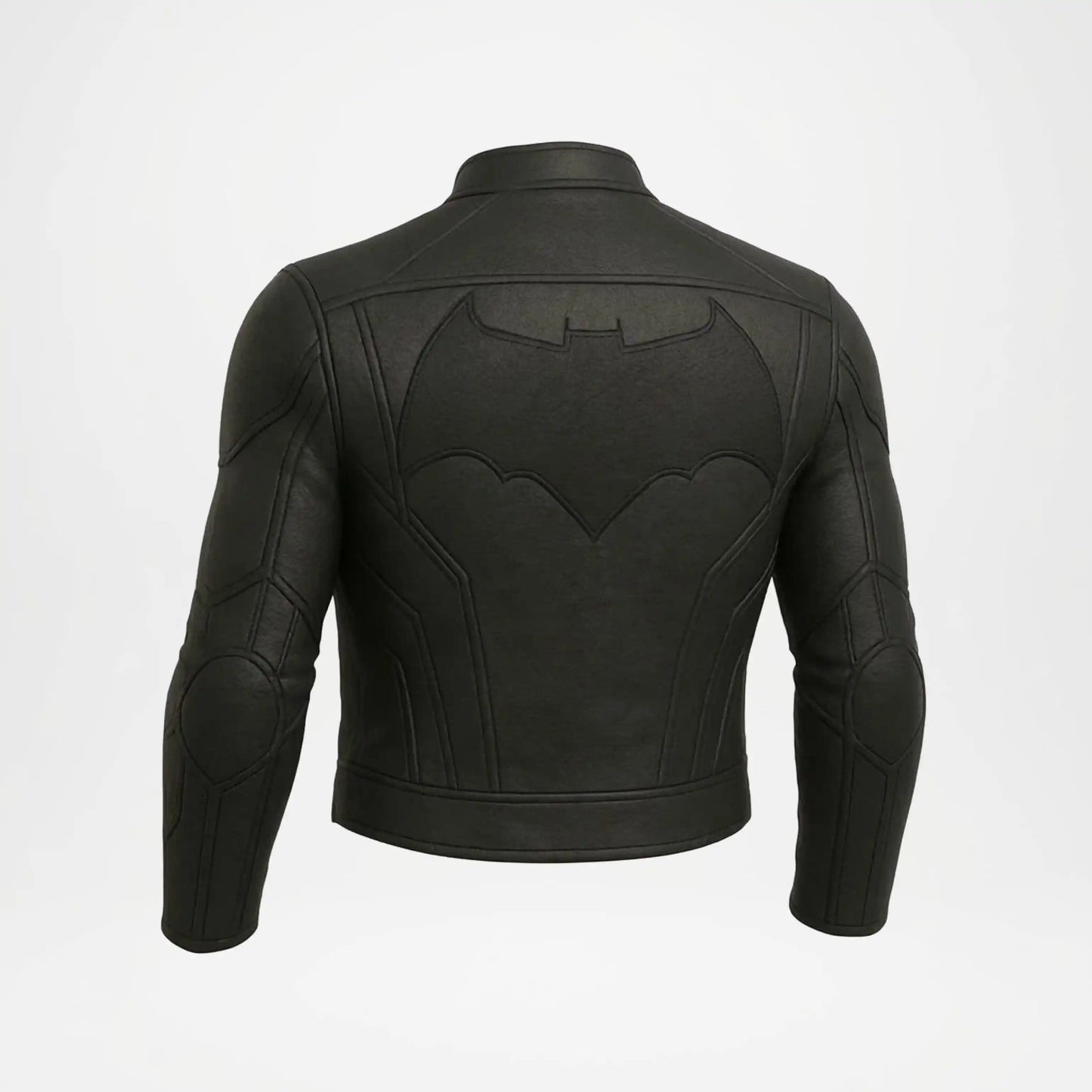 Mens Batman Leather Jacket Black Logo Style