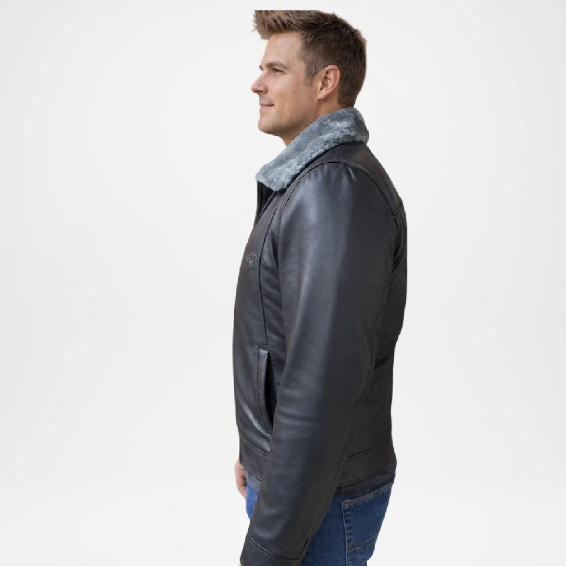 black lined bomber jacket men