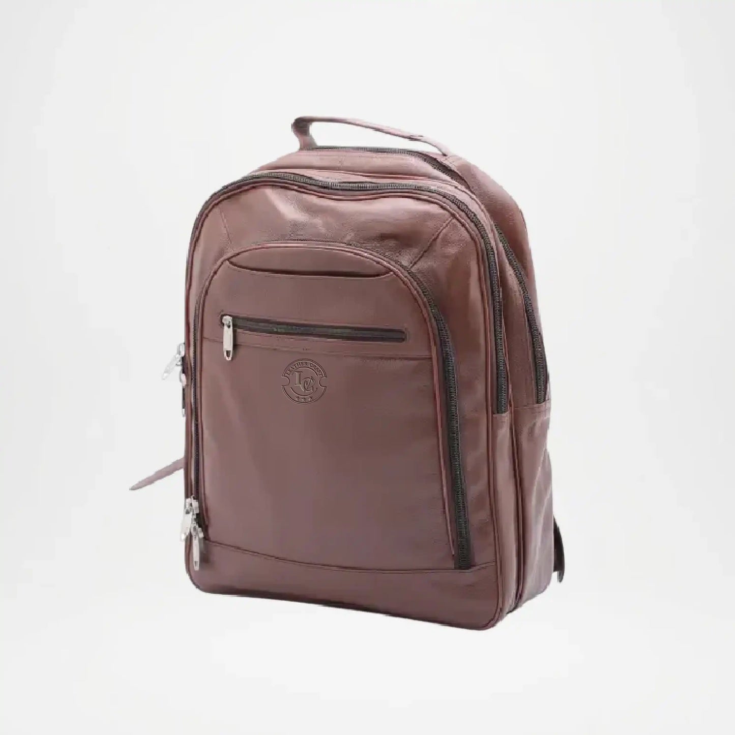 Brown Leather Laptop Backpack for Men