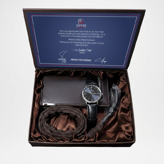Men's Wallet Belt Watch Gift Set
