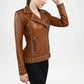 urban leather brown moto jacket