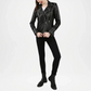 urban outfitters black and white leather jacket