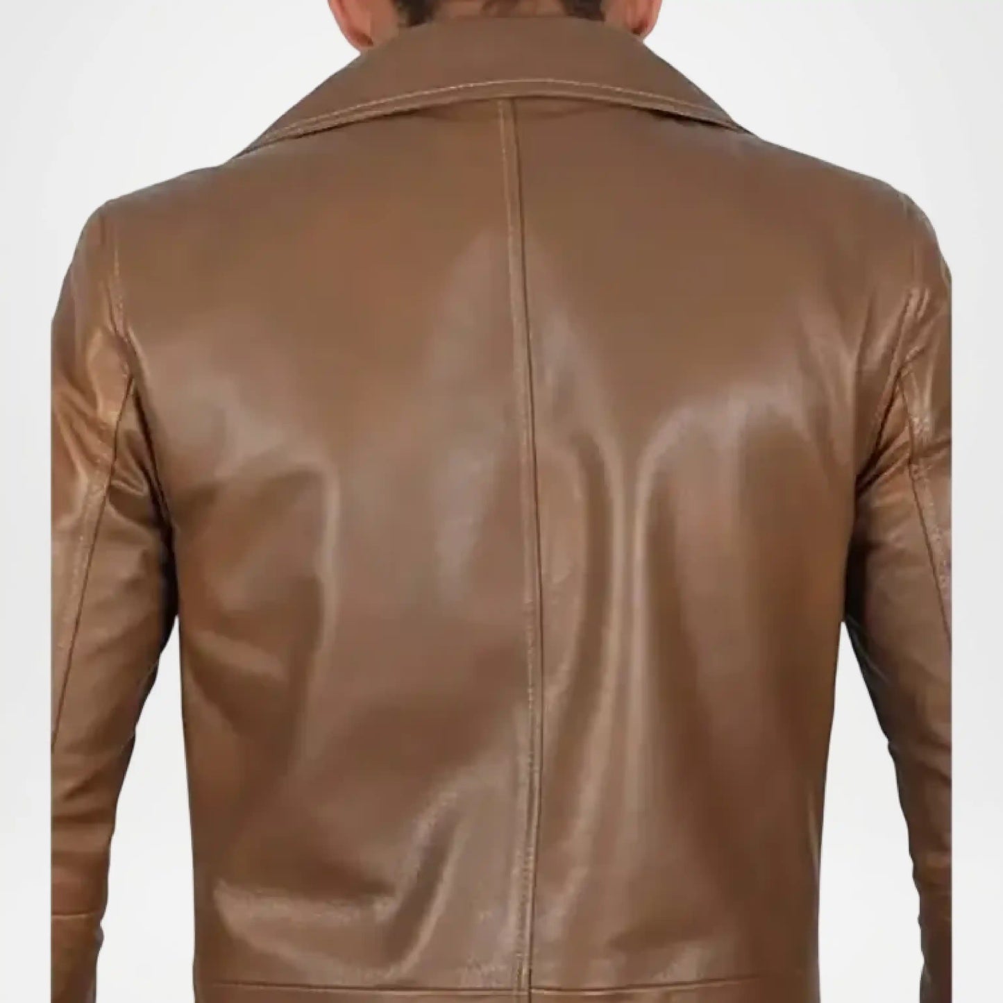 brown leather trench coat for men