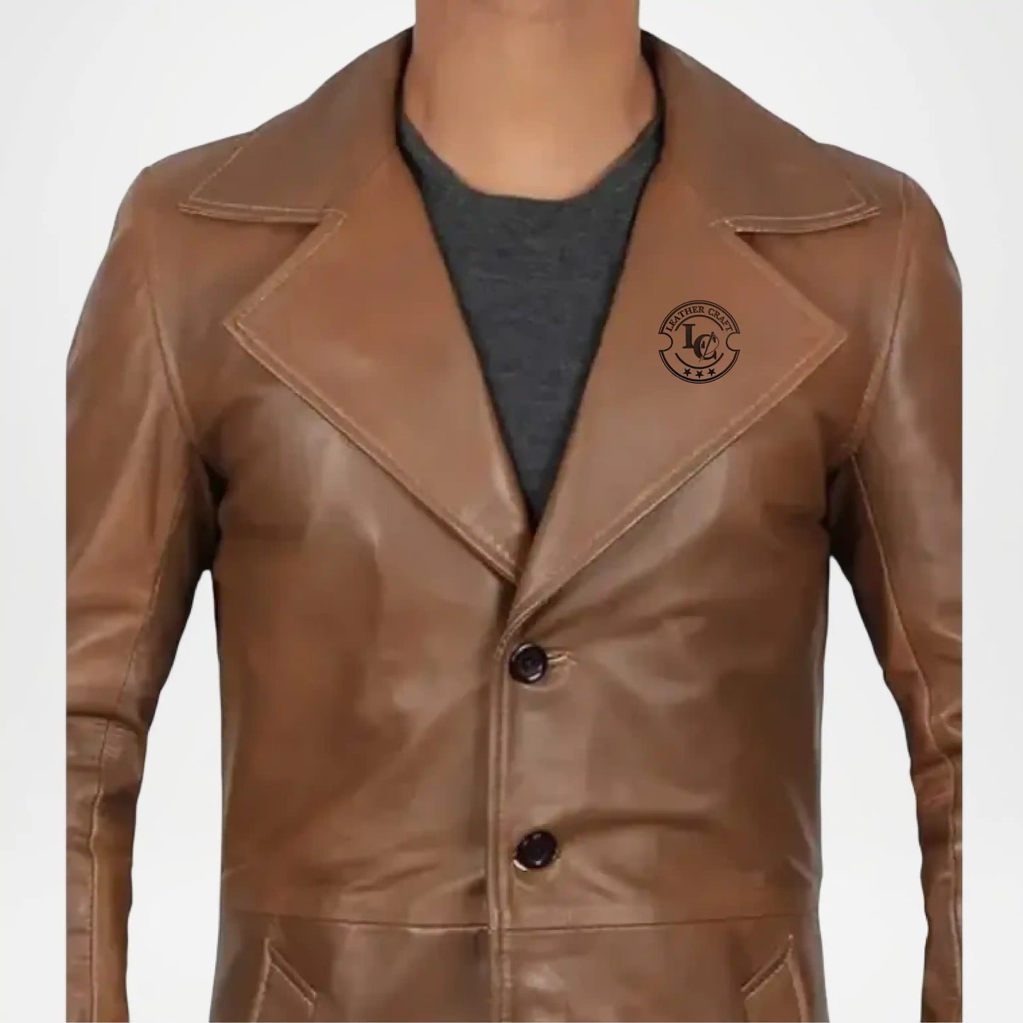 brown leather trench coat vintage
