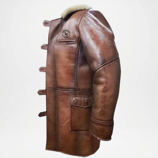 Vintage Men’s Brown Shearling Leather Fur Jacket