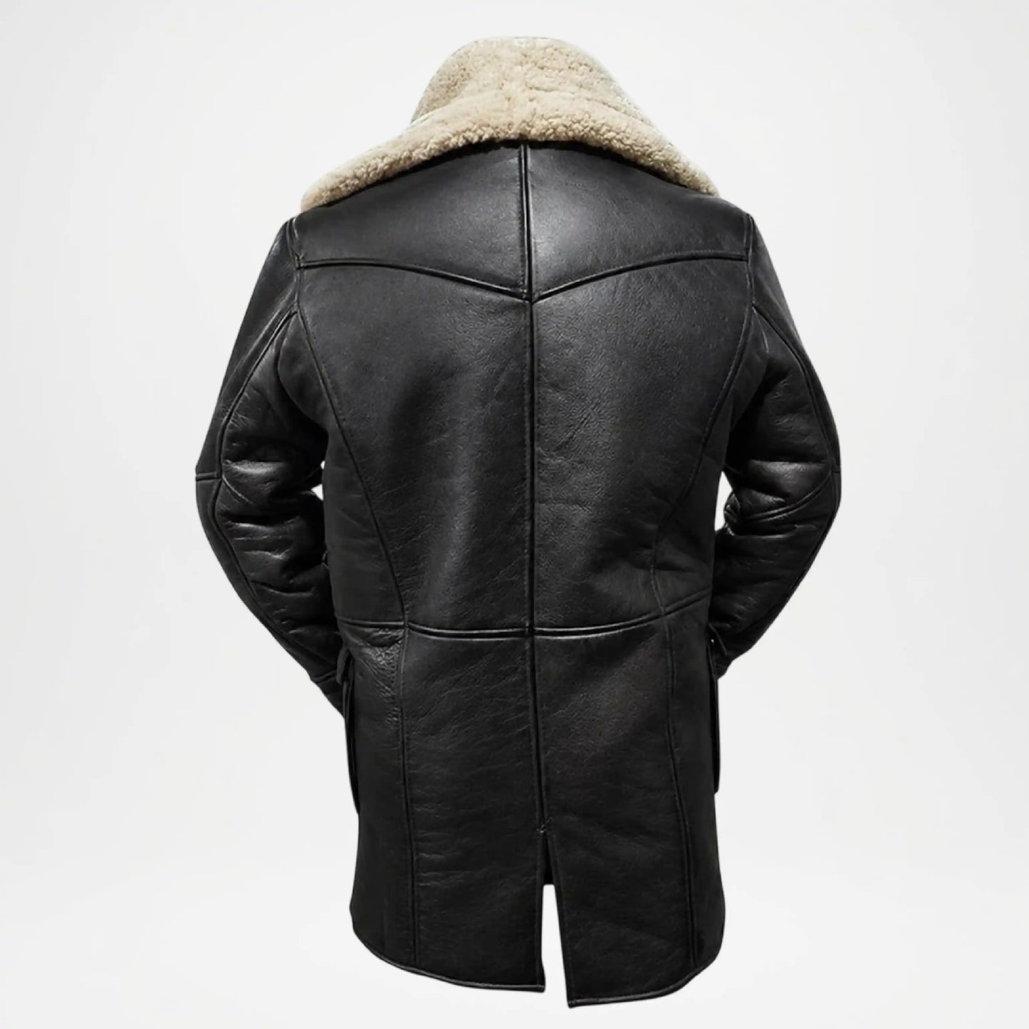 black shearling coat men's