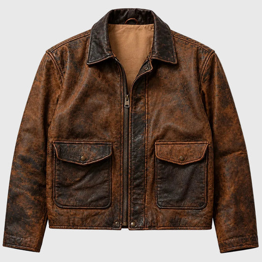 Vintage Leather Aviator Jacket 
