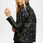 women's black biker leather jacket
