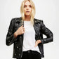 Women’s Black Leather Vita Biker Jacket