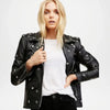 Women’s Black Leather Vita Biker Jacket