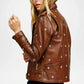 vintage brown studded belt
