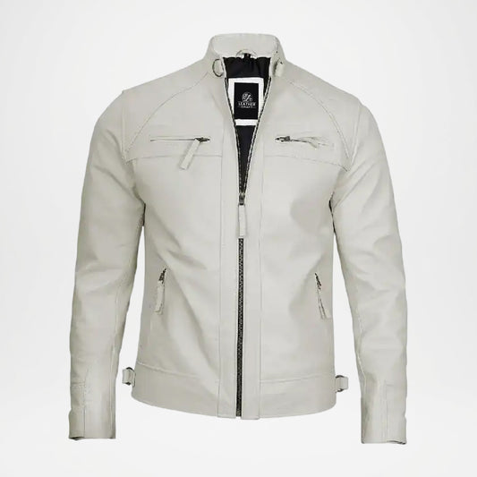 White Quilted Moto Jacket 