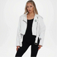 womens white cropped leather jacket