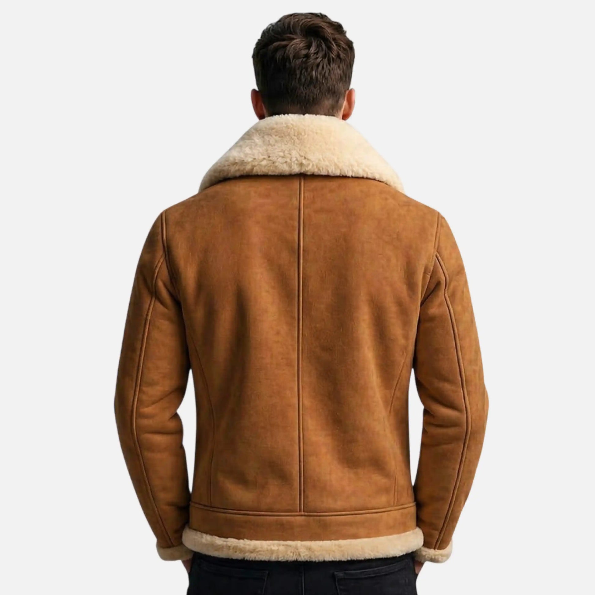 brown aviator style leather jacket men