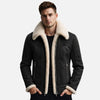 mens black shearling aviator leather jacket