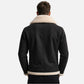 black aviator style leather jacket men