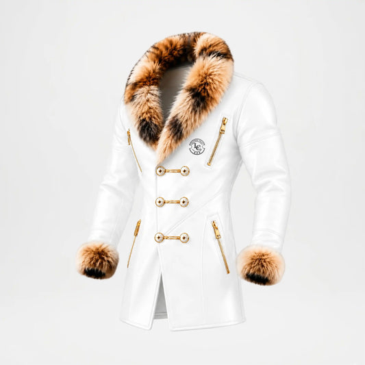 White Faux Leather Coat
