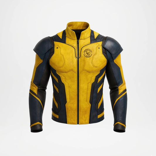 Wolverine Leather Jacket Yellow Black Armor Style